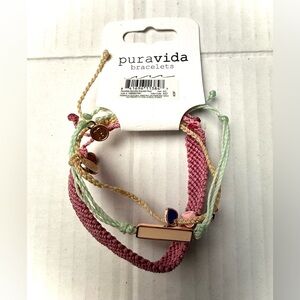 Pura Vida Bracelets February 2019 monthly club pack, ID bar, hearts charms, NWT